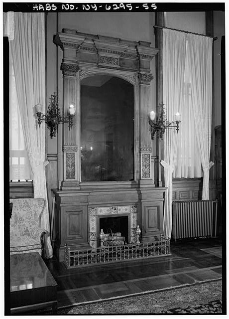FIRST FLOOR, MARY DIVVER ROOM, DETAIL OF FIREPLACE, NORTH WALL - Seventh