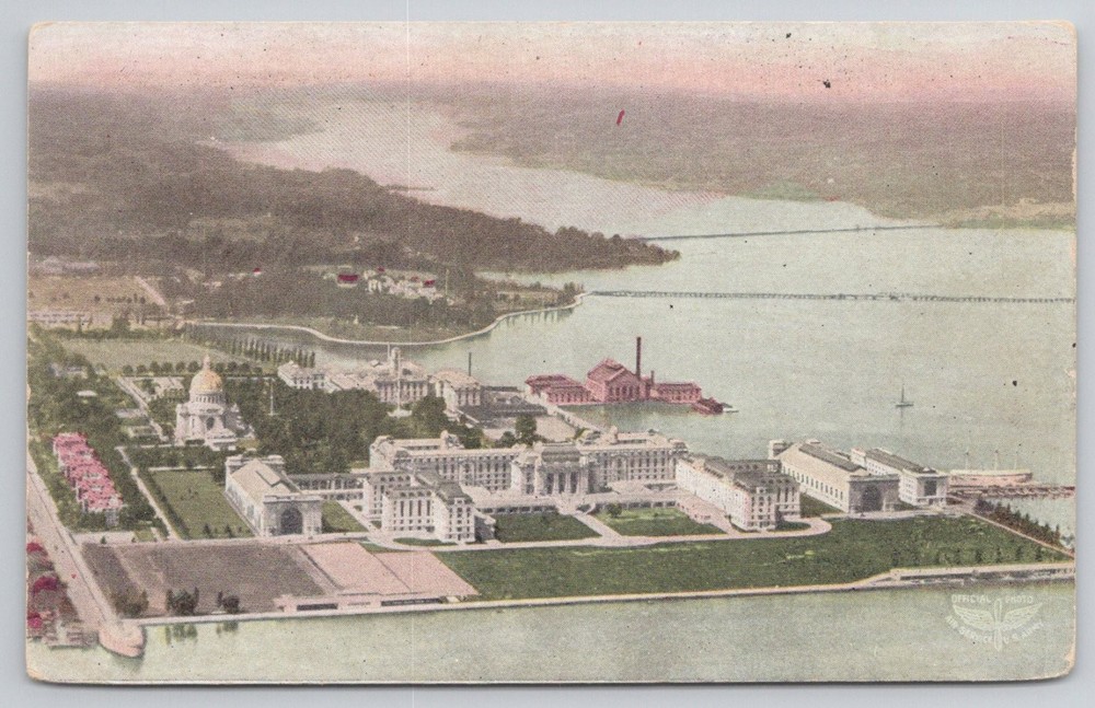 US Naval Academy Annapolis Maryland Aerial View c1910 RPPC Postcard