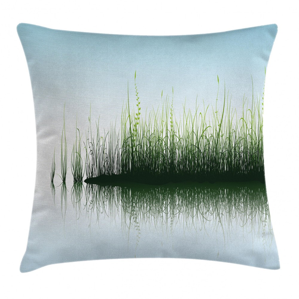 Nature-inspired Spring Sunset Lake Square Pillow Case Cover 20 Inches