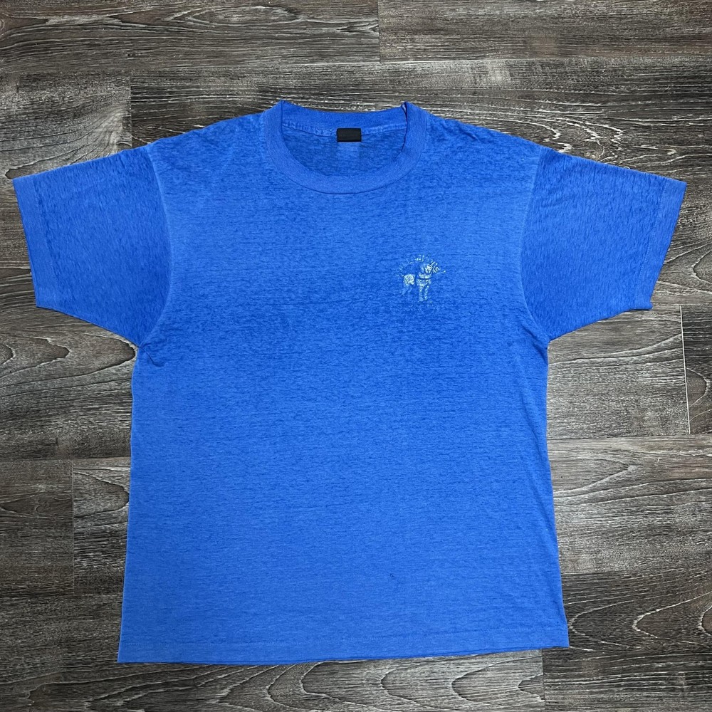 Vintage 90s Faded Single Stitch Shirt Mens XL Blue Heather Paper Thin Soft Tee