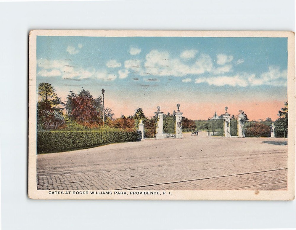 Postcard Gates at Roger Williams Park Providence Rhode Island USA
