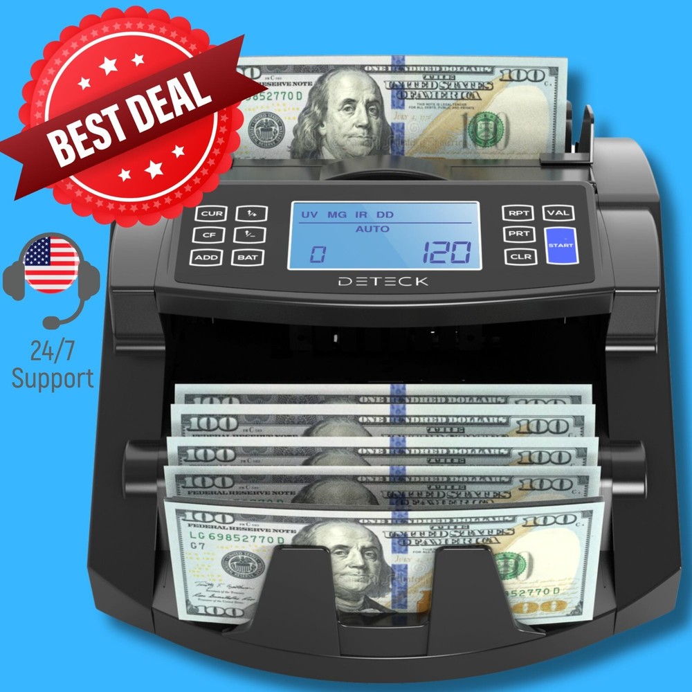 DETECK DT200 Bill Counter Machine with Value Count (refurbished)