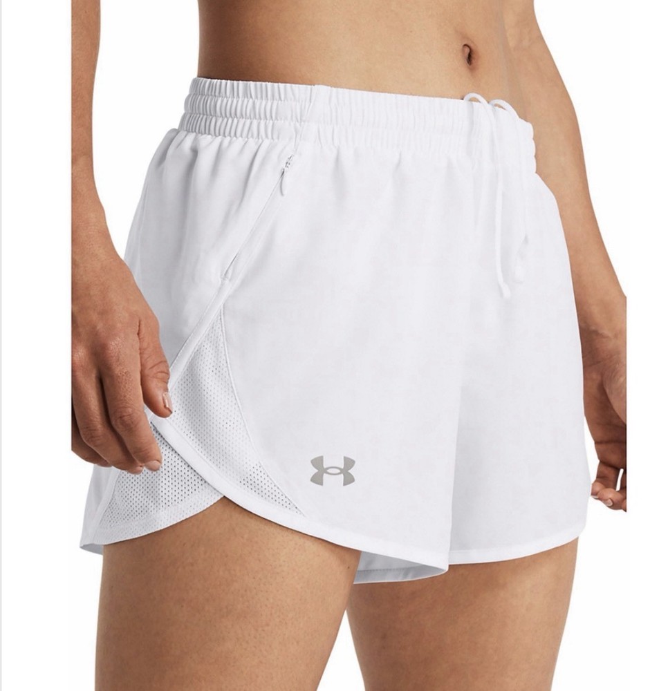 Under Armour UA Fly-By Womens Running Gym Shorts 3” White XL