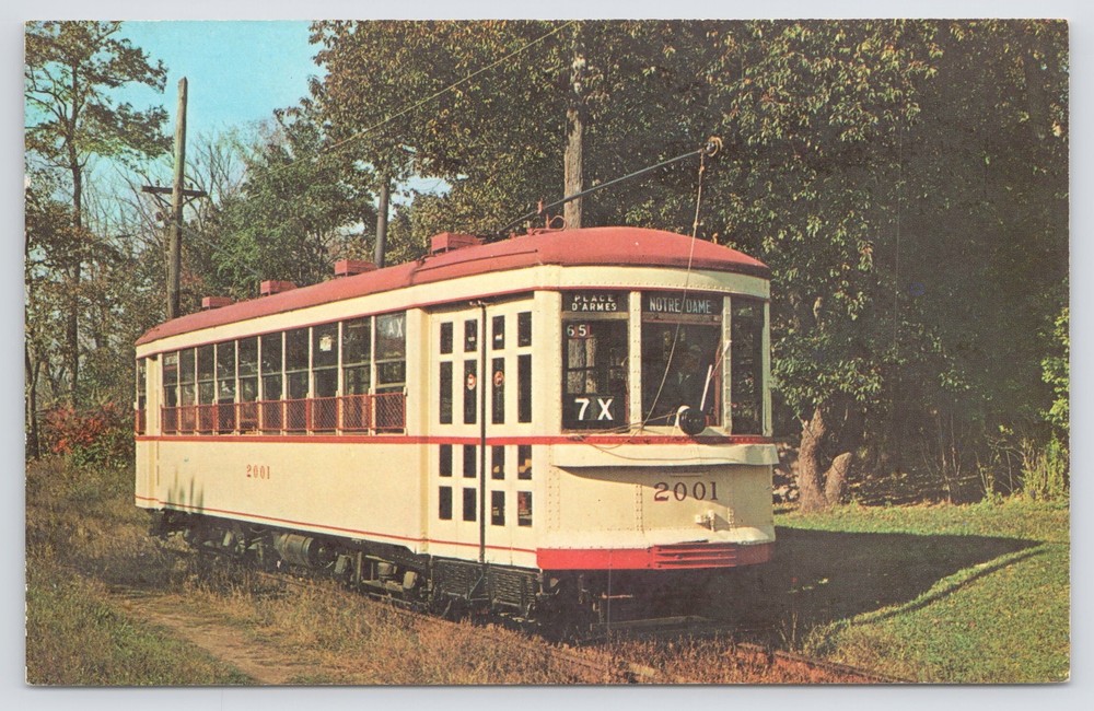 Branford Trolley Museum~Montreal Lightweight Car~East Haven CT~Ektachrome~Vtg PC