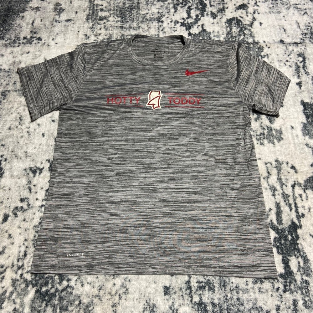 Nike Mens Ole Miss Hotty Toddy Dri-Fit Gray Heather Graphic T-Shirt Medium