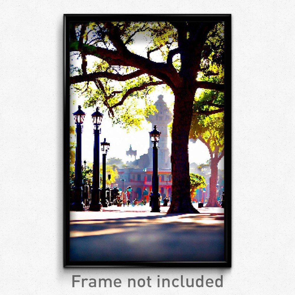 Pixel Art Poster: Authentic Savannah 8-Bit Psychedelic Video Game Print