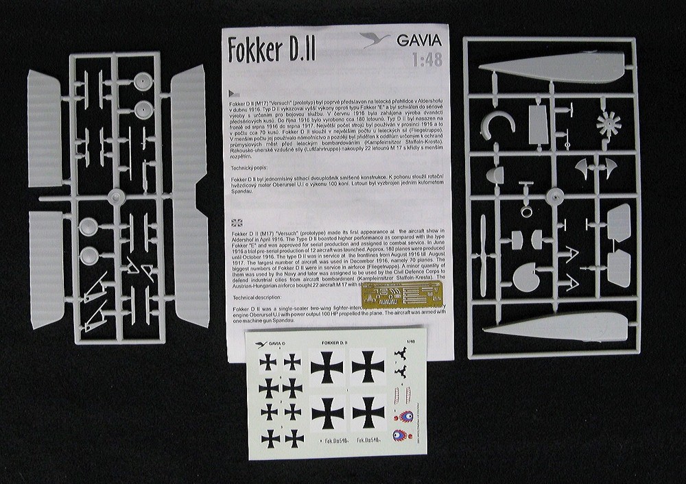 1/48 Gavia Models FOKKER D.II German WWI Fighter BAGGED KIT!