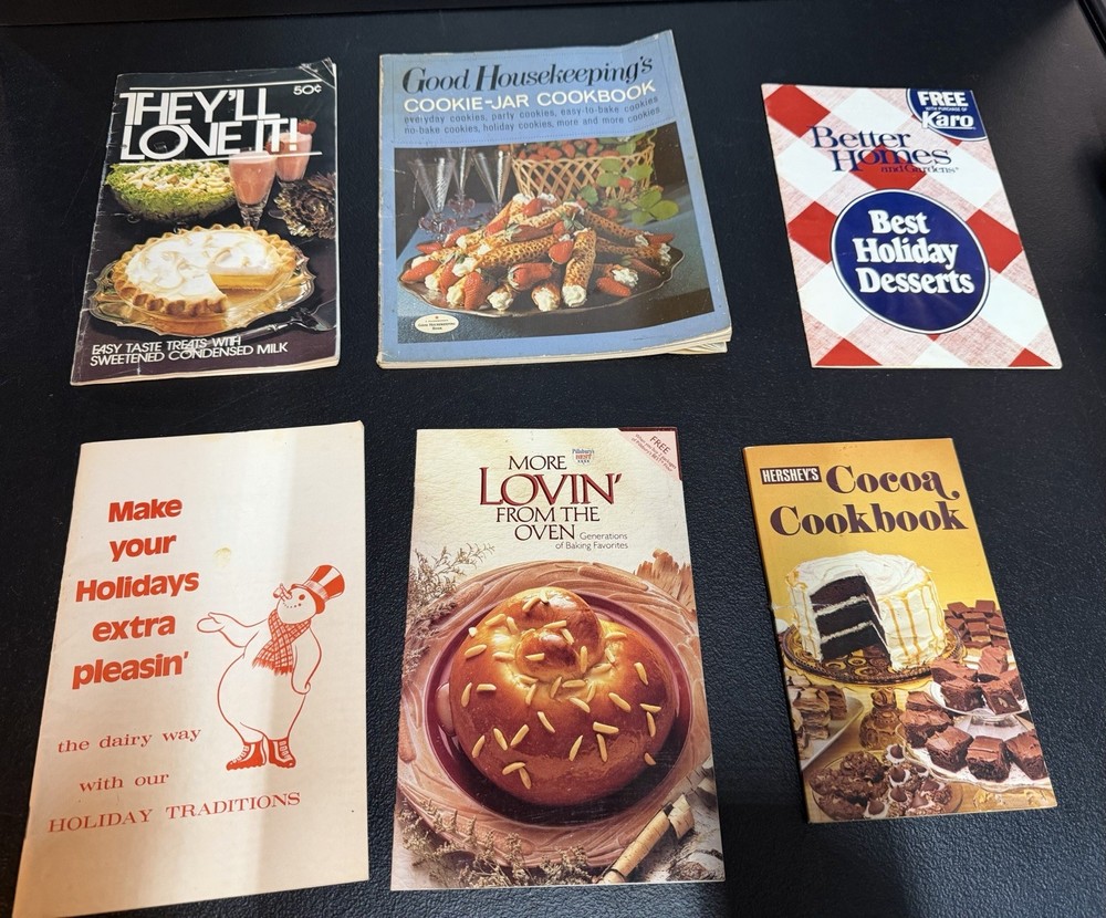 Vintage Cookbooks Lot Of 6- Good Housekeeping, Hersheys, Better Homes & Gardens+