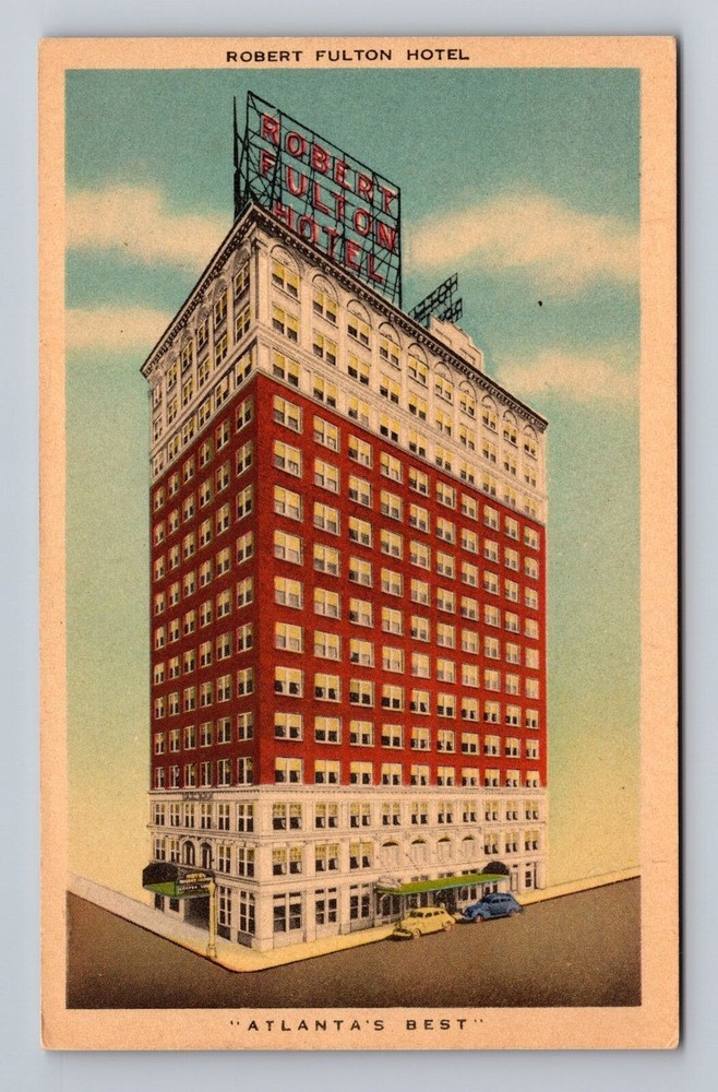 Atlanta GA-Georgia Robert Fulton Hotel Vintage Postcard
