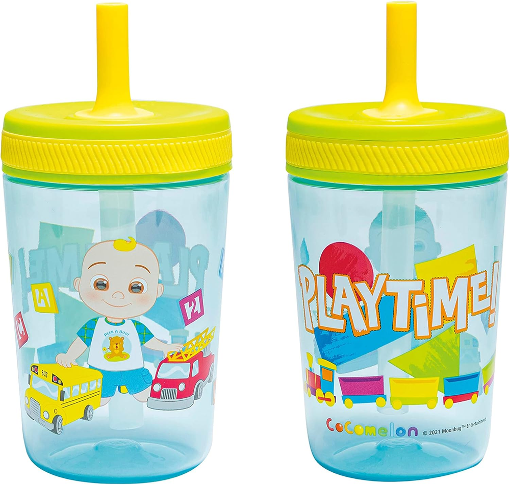 15Oz Cocomelon Kelso Tumbler Set, Leak-Proof Screw-On Lid with Straw Made of Dur