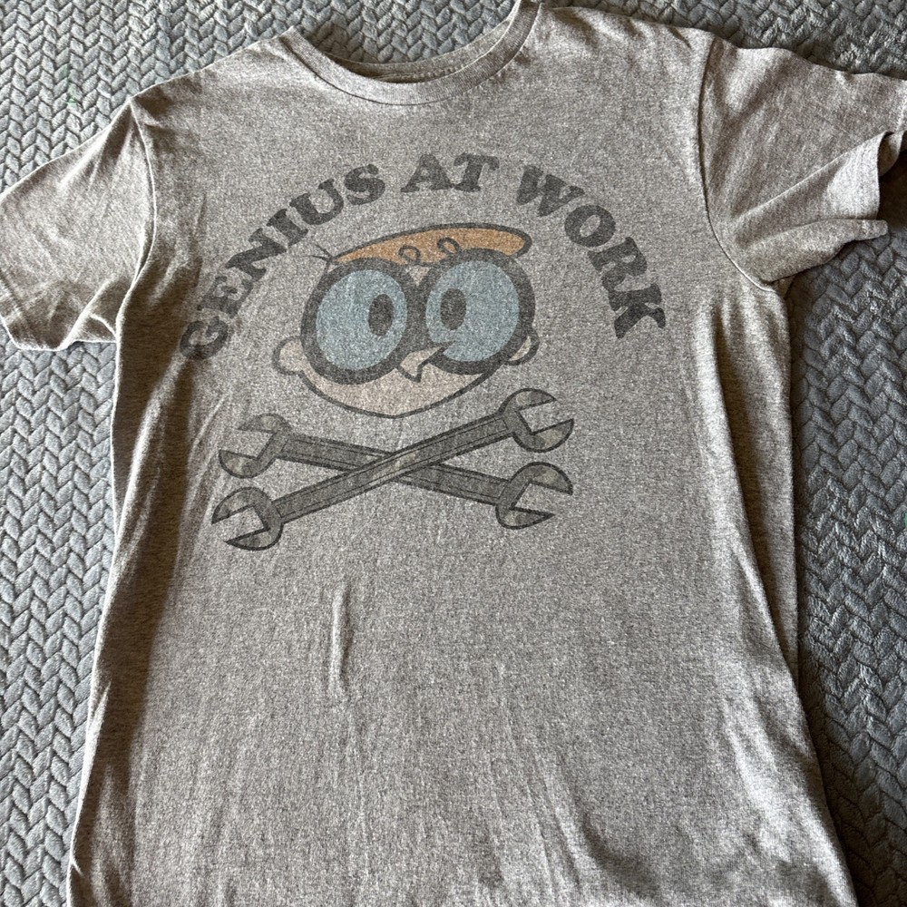 cartoon network dexter's laboratory “Genius At Work” T-shirt Size S