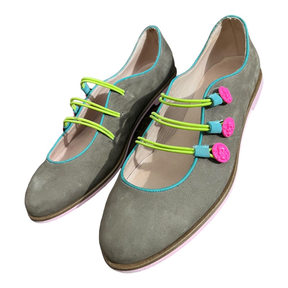 Designer Women’s Leather Flats Size 7.5 – Colorful Ballet Style Unique Shoes