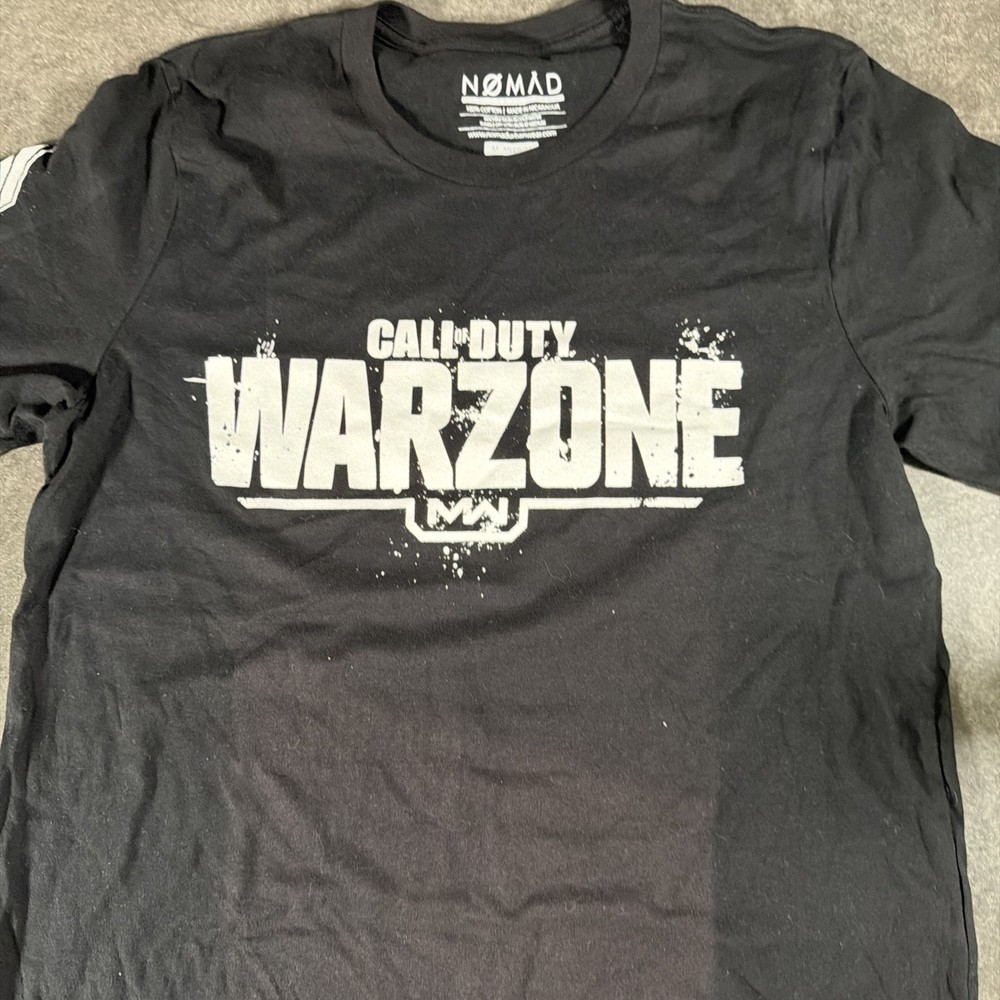 Call of Duty Warzone Black Graphic T-Shirt Men’s Size M Double Sided Gamer Tee