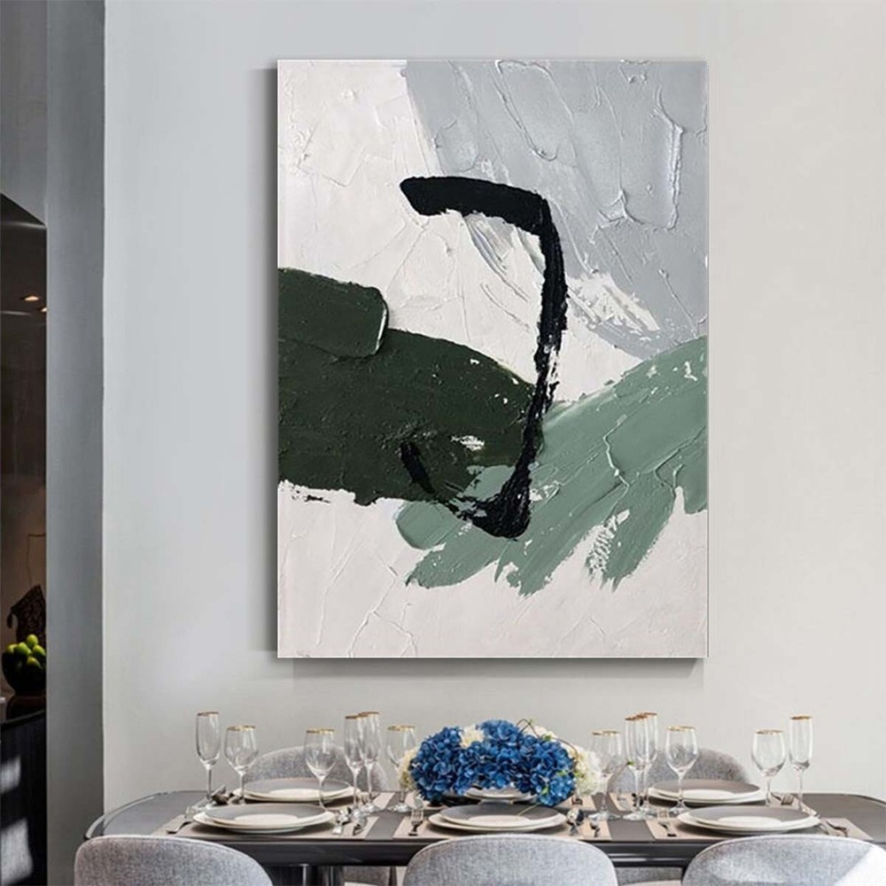 Interior Decoration Poster Handmade Oil Painting Abstract Green Wall Art Canvas