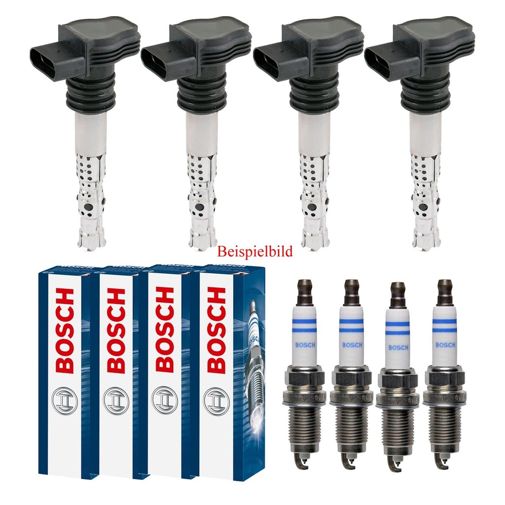 4x Bosch Ignition Coils + Spark Plugs for MINI Mini R56 Cooper One R57 R55