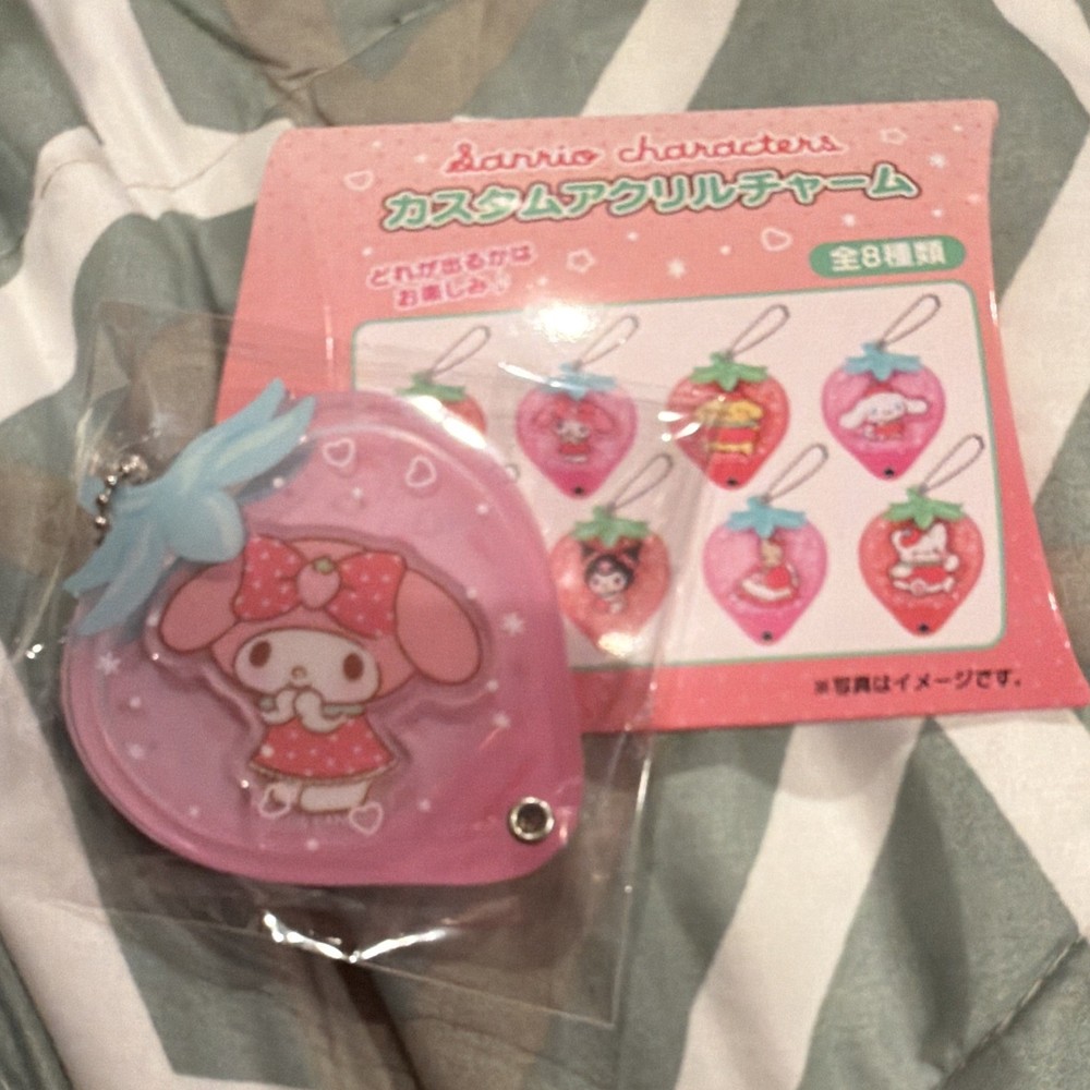 Sanrio My Melody Pink Acrylic Keychain Charm with Ball Chain