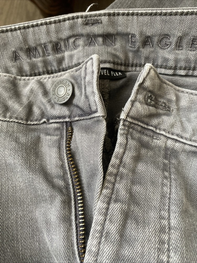 American Eagle Jeans Men's 34x34 Gray Light Wash Skinny Jeans