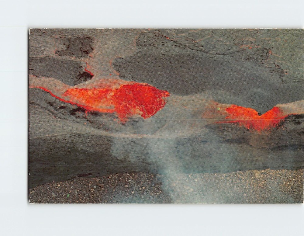 Postcard Aerial View Eruption of Halemaumau Firepit Kilauea Volcano Hawaii USA