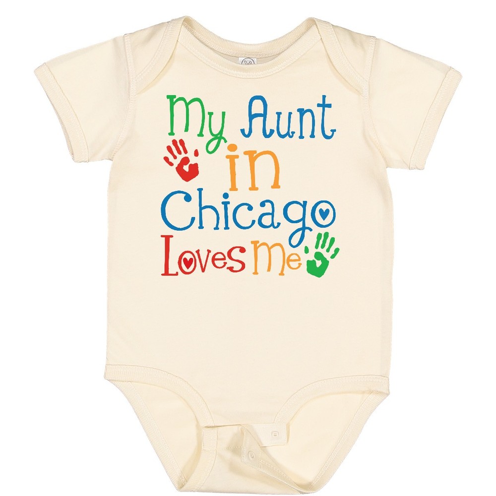 Inktastic My Aunt In Chicago Loves Me Baby Bodysuit Travel Childs Outfit Infant