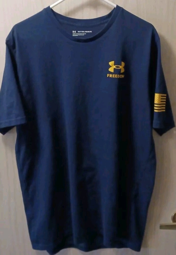 Lot Of 3 Freedom 1 Black 1 Beige 1 Blue Under Armor Tshirts XL Tall