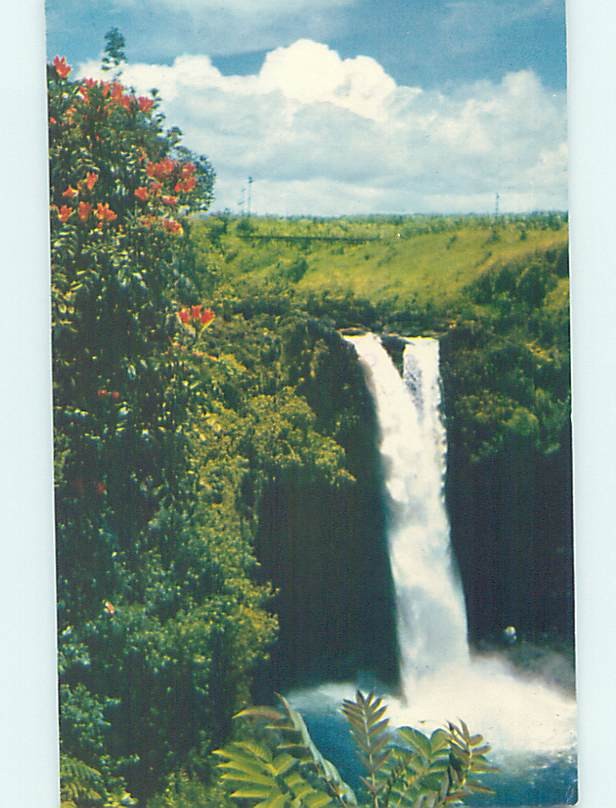 Chrome WATERFALL SCENE Hilo Hawaii HI AG3867