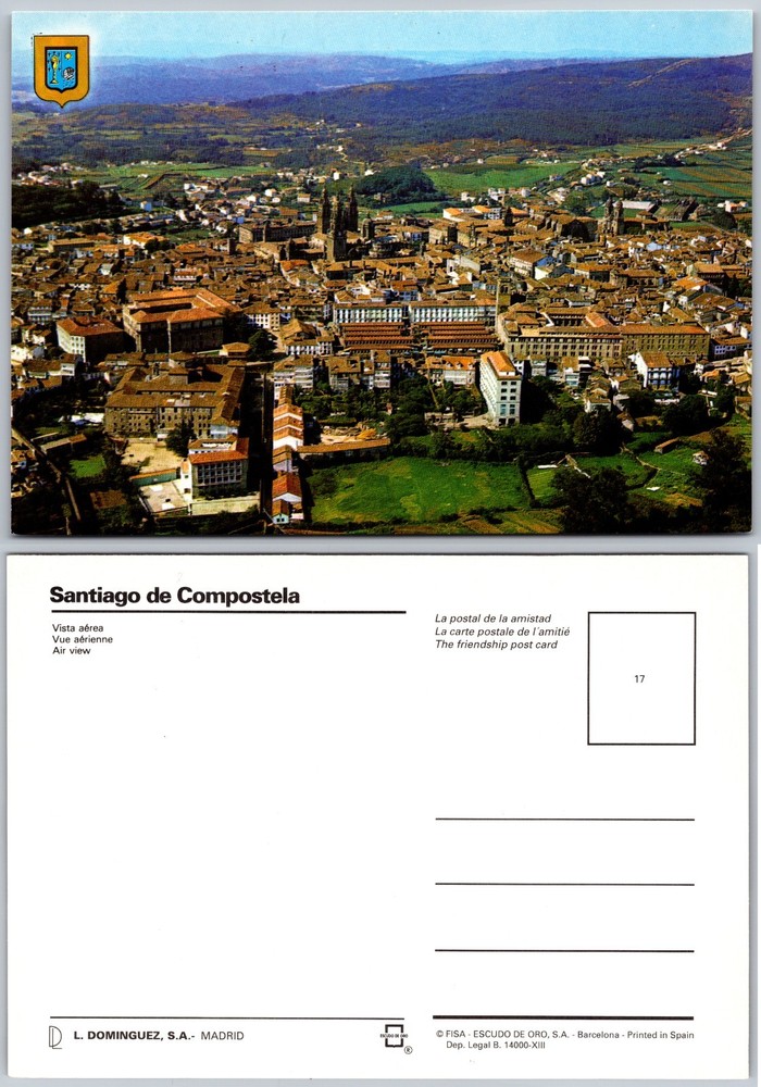 Continental Santiago De Compostela City Postcard