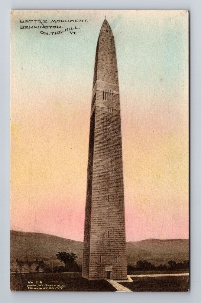Bennington VT-Vermont, Battle Monument, Antique, Vintage Souvenir Postcard