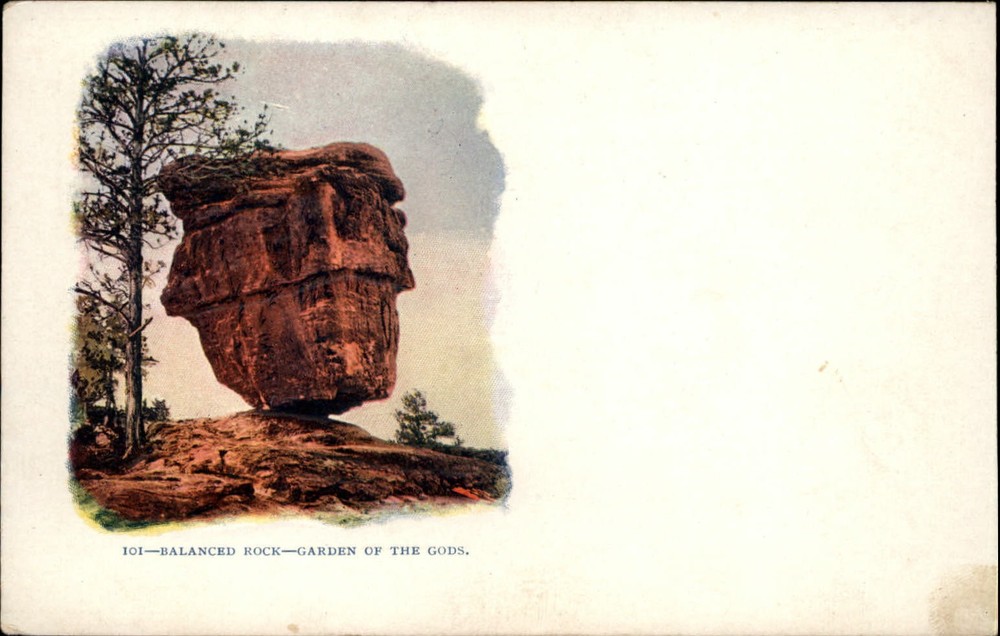 Balanced Rock formation Garden of Gods Colorado  ~ embossed c1905 UDB postcard