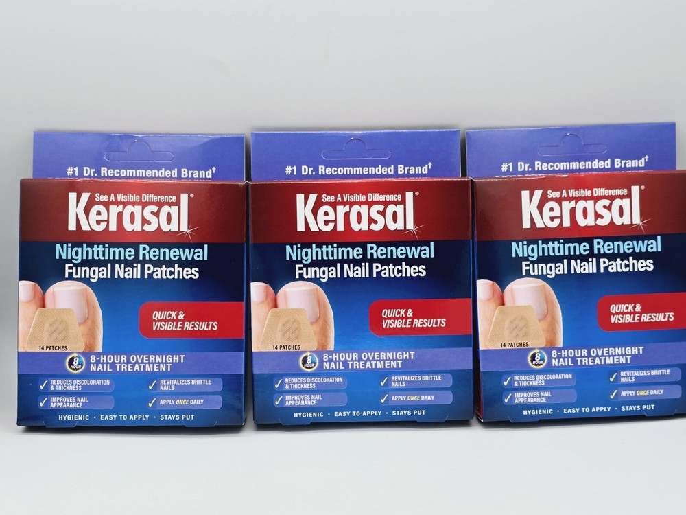 3 KERASAL Fungal Nail Renewal Patches - 14 Each, 42 Total Overnight Treatment