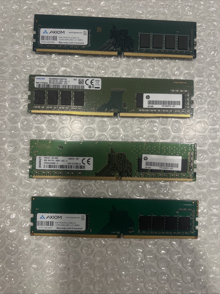 Lot of 4 x 8GB DDR4 Desktop RAM 32GB Total mixed Brands