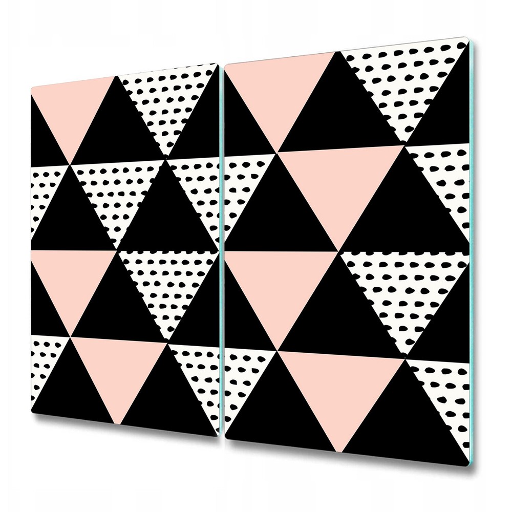 Glass Kitchen Chopping Serving Board Geometric black and white 2x30x52