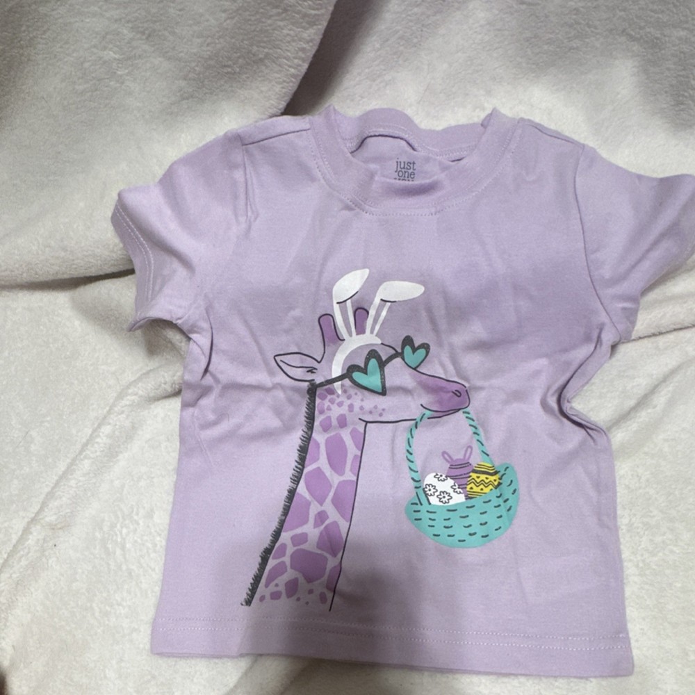 Just One You by Carter's 18M Purple Baby T-Shirt Giraffe Bunny Easter