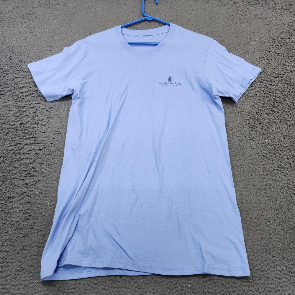 Simply Southern Shirt Womens M Blue Stay Salty Wave Graphic Short Sleeve Tee Top