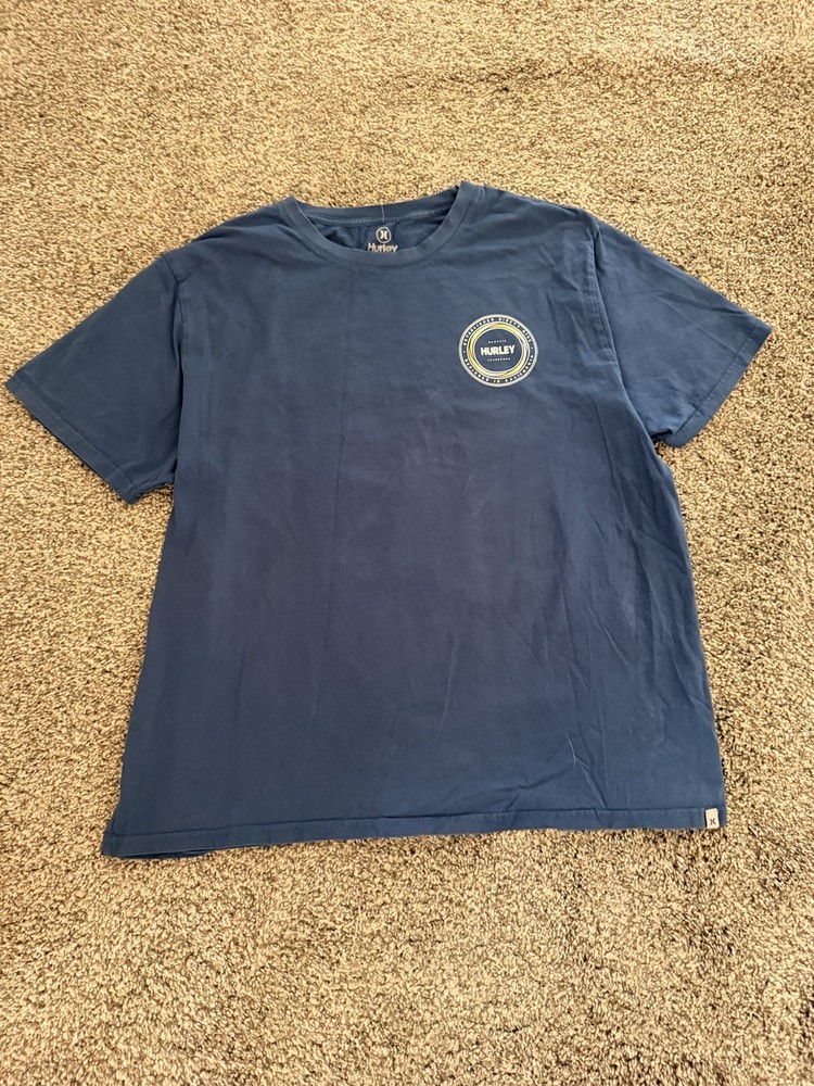 Hurley Blue Cotton Crew Neck Short Sleeve XL Graphic Logo Men's T-Shirt
