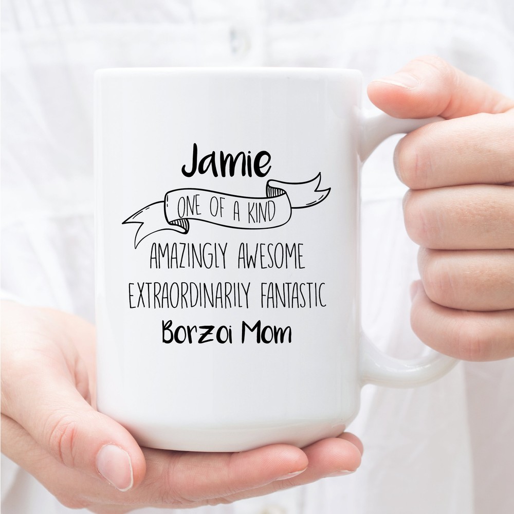 Personalized Coffee Mug For Borzoi Mom Christmas Birthday Gift For Borzoi Mom