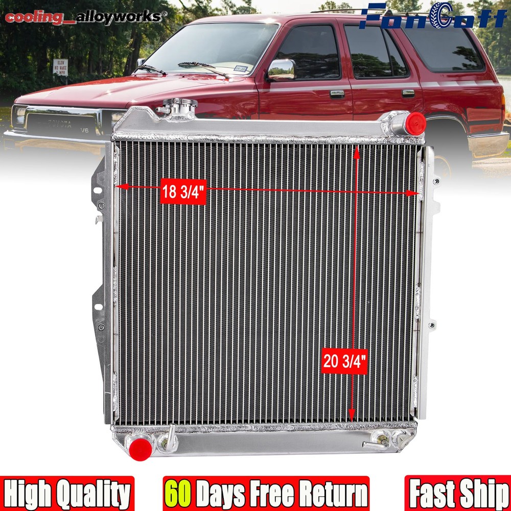 3Rows Aluminum Radiator Fit 1988-1995 Toyota 4Runner Pickup DLX SR5 3.0L V6 Gas