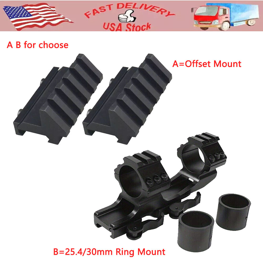 Quick-Release QD 25.4/30mm Cantilever Scope Mount with 5-Slot Offset