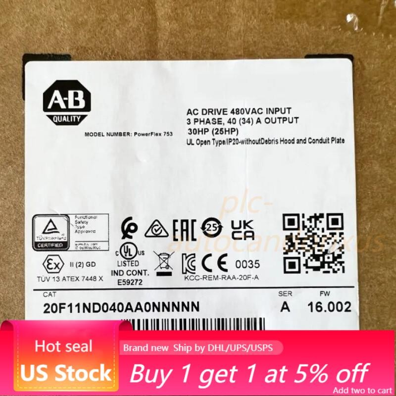 Allen Bradley 20F11ND040AA0NNNNN Power Flex Air Cooled 753 AC Drive US Free Tax