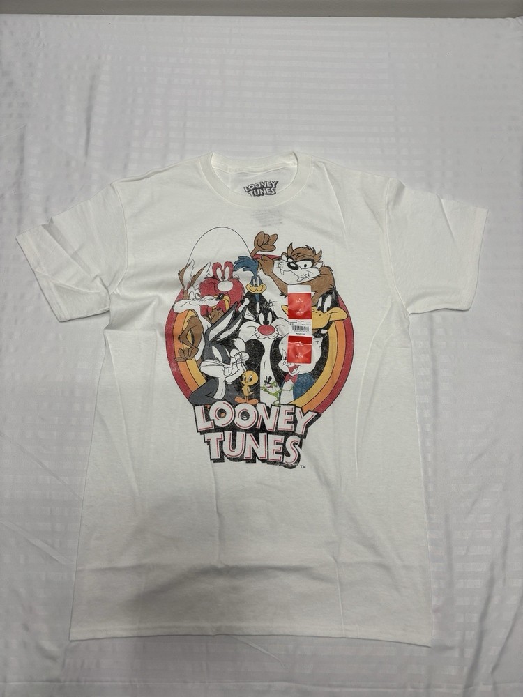 Men’s Warner Bros Looney Tunes Graphic T-shirt Size Small Bugs Bunny White