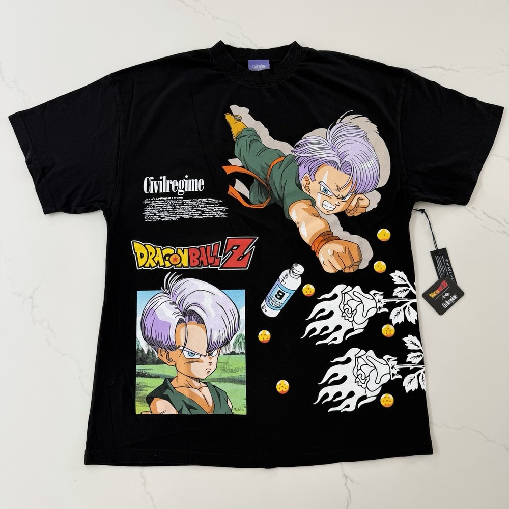 Civil Regime x Dragon Ball Z Trunks Men's Black Graphic Tee L