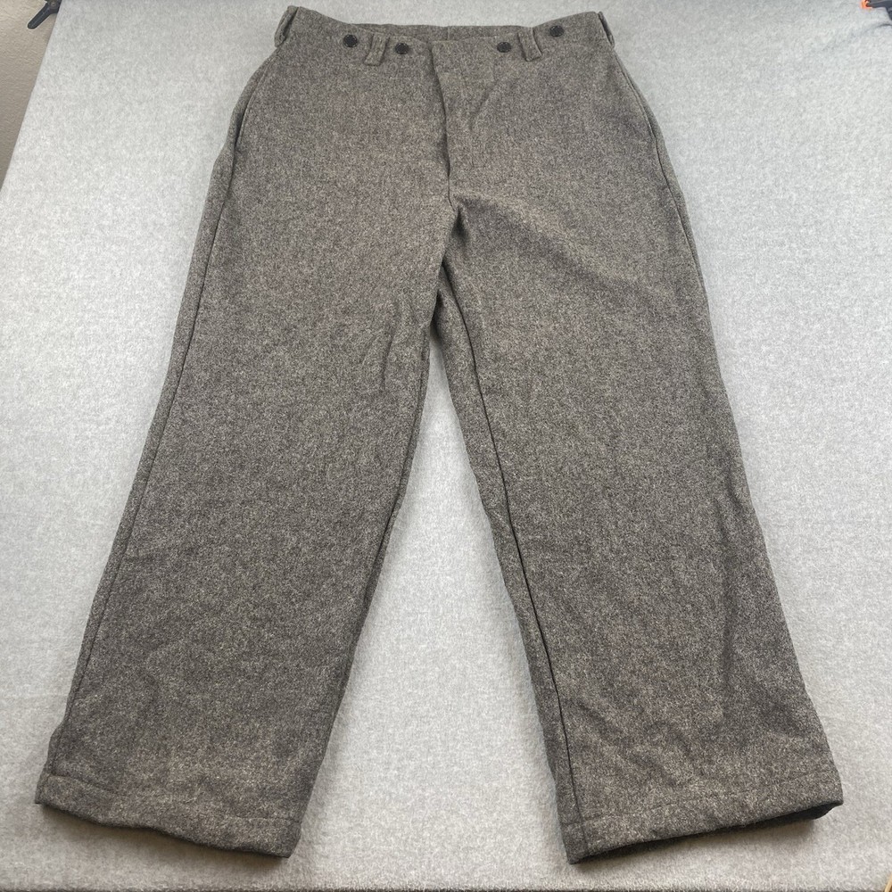 Vintage Woolrich Pants 36x30 Malone Heavyweight Gray Wool Blend Outdoor Camping