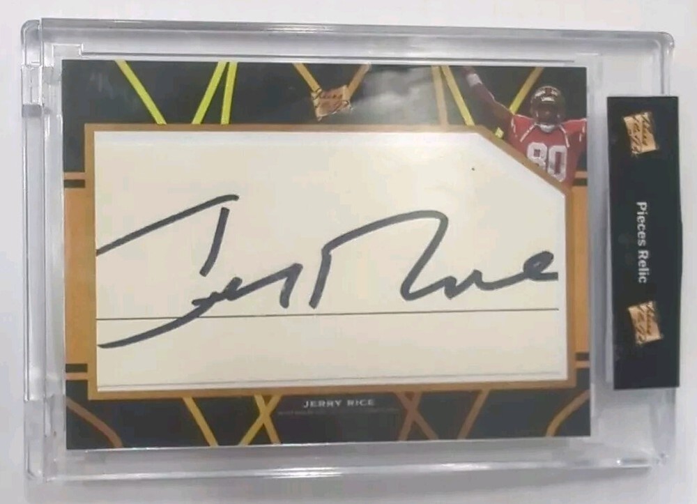 2022 Pieces of the Past JERRY RICE Cut Auto - Authenticated 49ers Autograph PSA