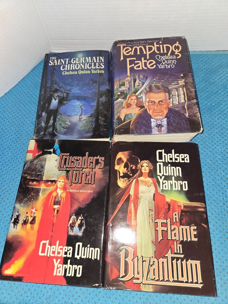 Lot of 4 Horror Books by Chelsea Quinn Yarbro BCE Hardcover with DJ Vintage