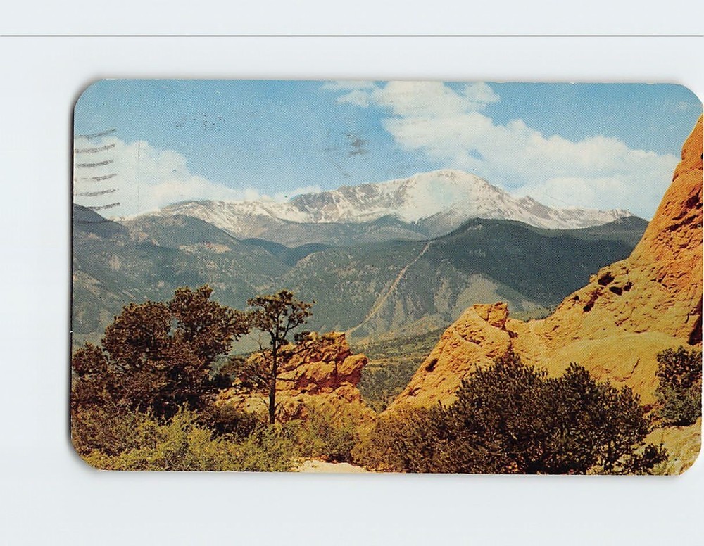 Postcard Pikes Peak Garden of the Gods Colorado USA