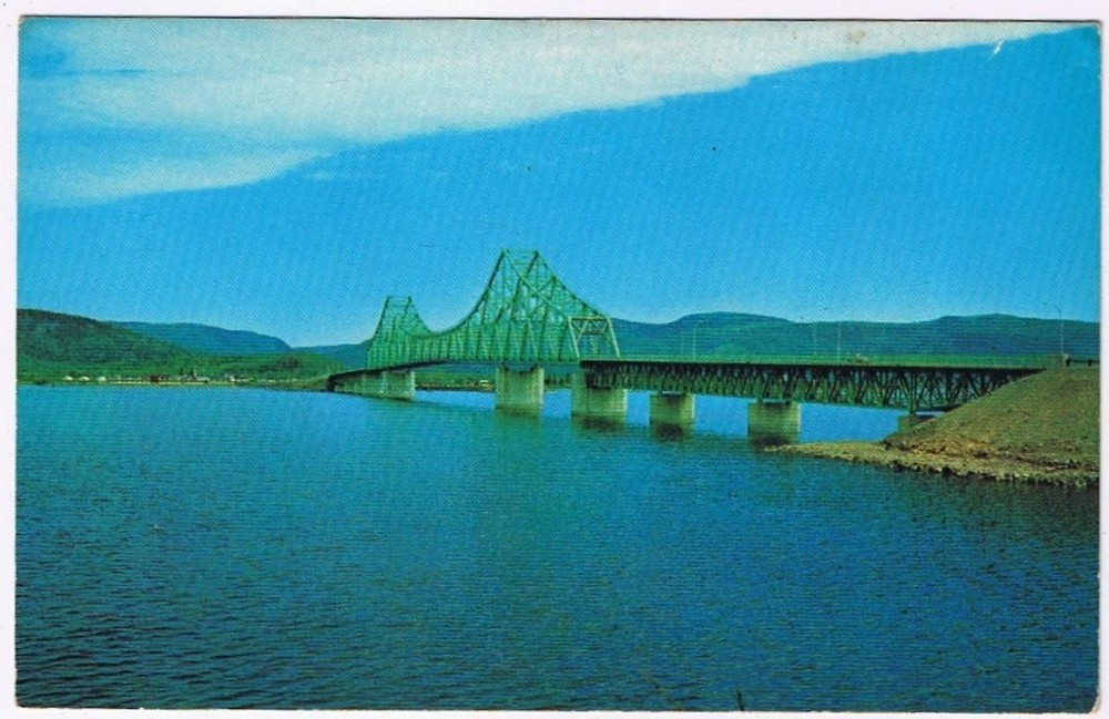 Postcard Interprovincial Bridge Restigouche River Campbellton NB & Cross Point Q