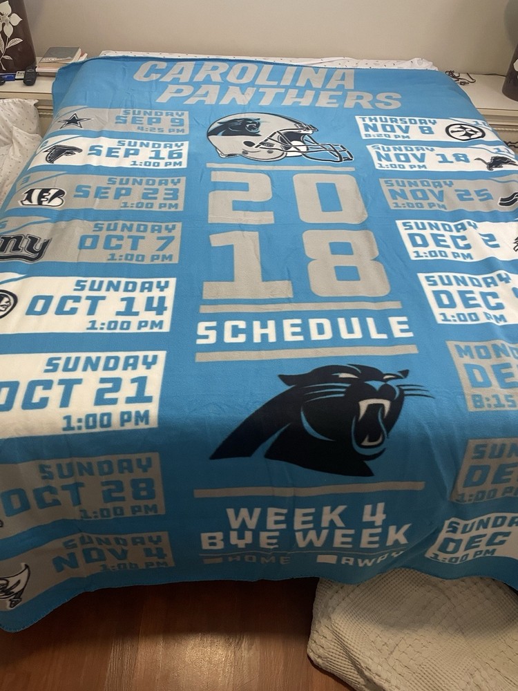 Carolina Panthers NFL Fleece Throw Blanket 60x84 Inches New Open Bag