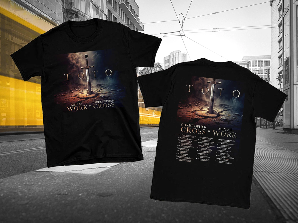 2 Sides 2025 Tour Toto Men At Work Christopher Cross Shirt Black S-5XL