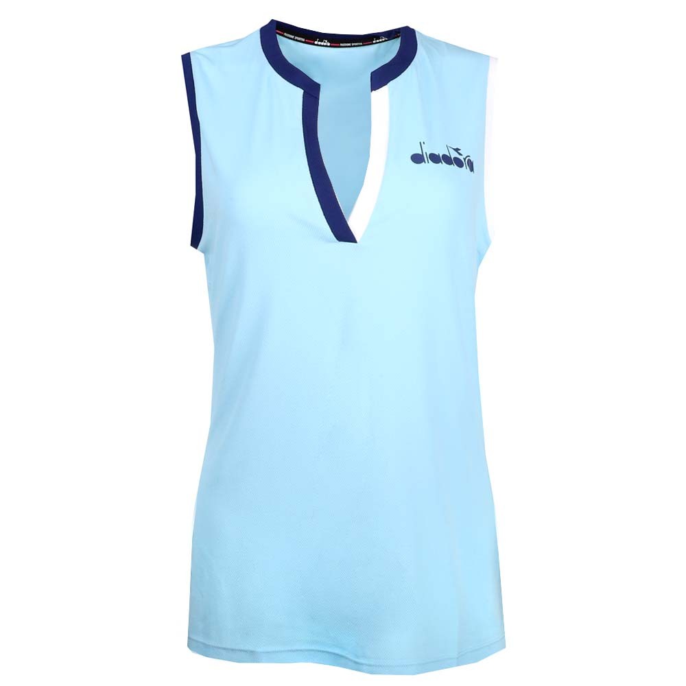 diadora Icon Tennis V Neck Athletic Tank Top Womens Blue Casual  Athletic 179115