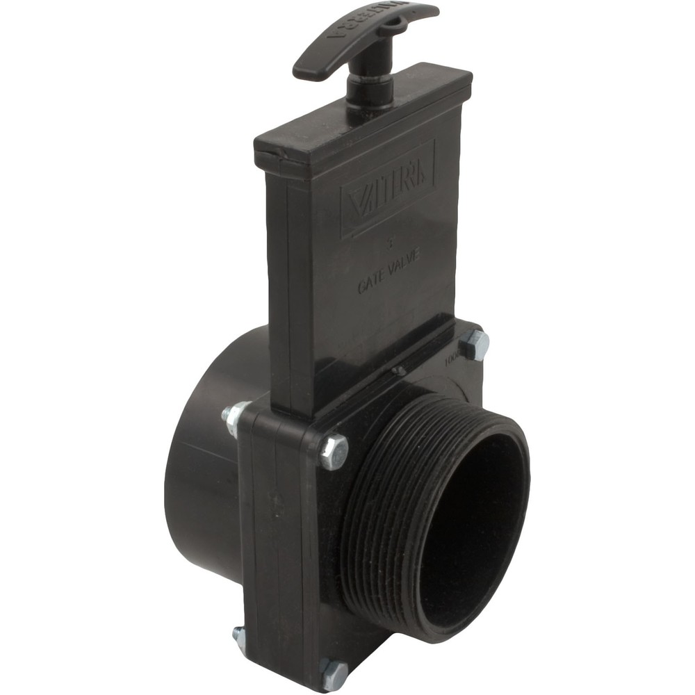 Valterra 3-Inch Black 3-Piece Gate Valve with 30psi Pressure Rating