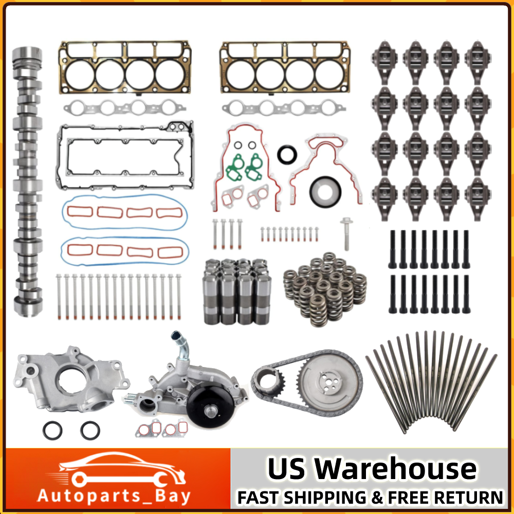 Complete Cam Sloppy Stage 2 Lifters Gasket Kit for Chevy GM 4.8 5.3 6.0 6.2 LS